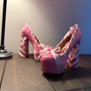 Pink Ribbon Platform Heels - Size 10 (like 9) 💗🎀🩰
